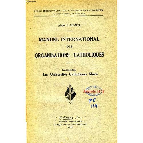 Manuel International Des Organisations Catholiques on Productcaster.