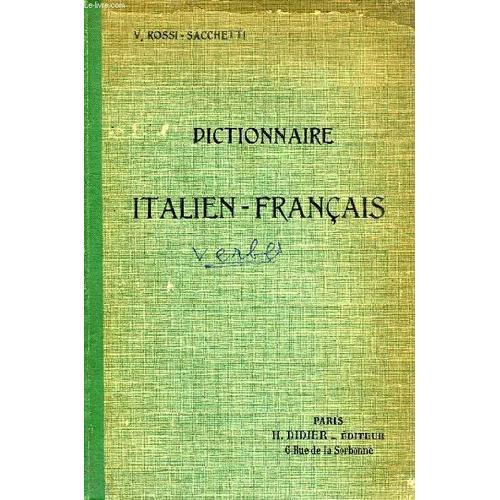 Dictionnaire Italien-Francais De Tous Les Verbes Italiens on Productcaster.