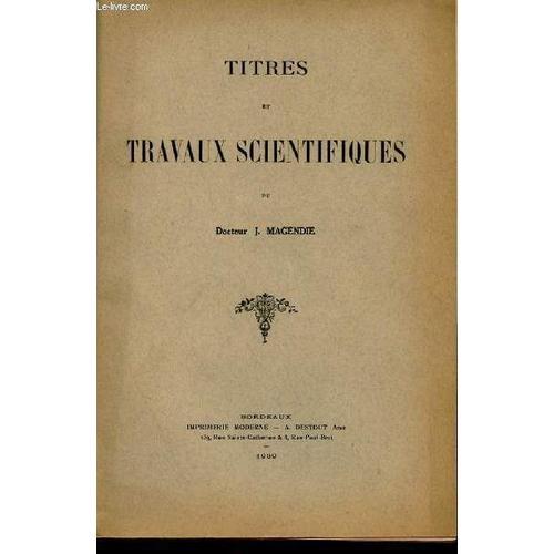 Titres Et Travaux Scientifiques on Productcaster.