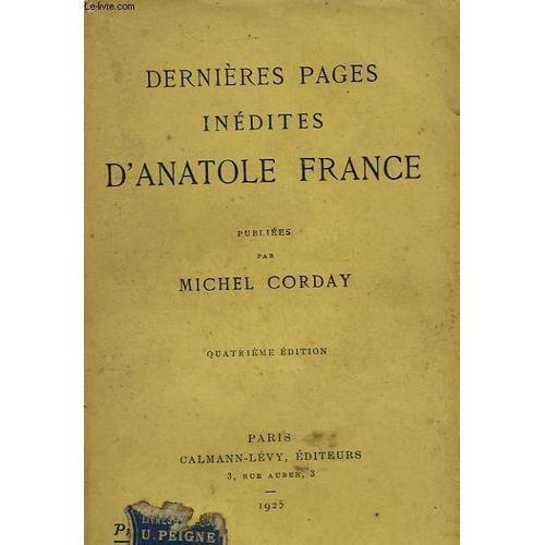 Dernieres Pages Inedites D'anatole France on Productcaster.