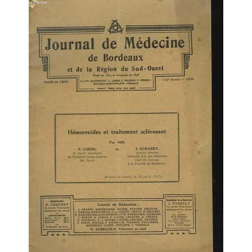 Journal De Médecine De Bordeaux Et De La Région Sud-Ouest. Hémorroï... on Productcaster.