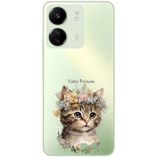 Coque Pour Redmi 13c Et Poco C65 Chat Boho Et Fleur Personnalise on Productcaster.