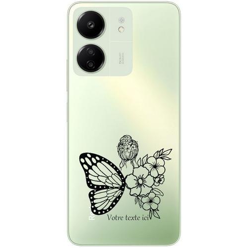 Coque Pour Redmi 13c Et Poco C65 Papillon Femme Fleur Personnalisee on Productcaster.