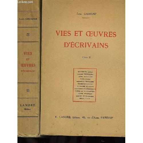 Vies Et Oeuvres D'ecrivains. Tomes I Et Ii on Productcaster.