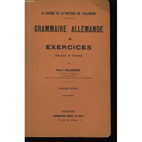 Grammaire Allemande Et Exercices (Versions Et Thèmes) on Productcaster.