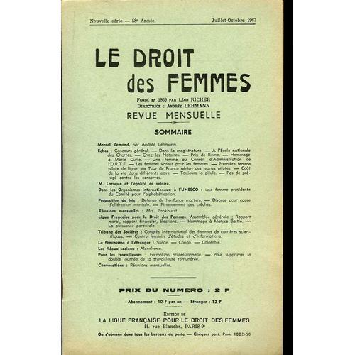 Le Droit Des Femmes. 58eme Année on Productcaster.