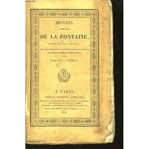 Oeuvres Complètes De La Fontaine. Tome 1, Fables 1ère Partie on Productcaster.