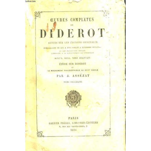 Oeuvres Completes De Diderot. Tome Xiii : Beaux-Arts, 4ème Partie :... on Productcaster.