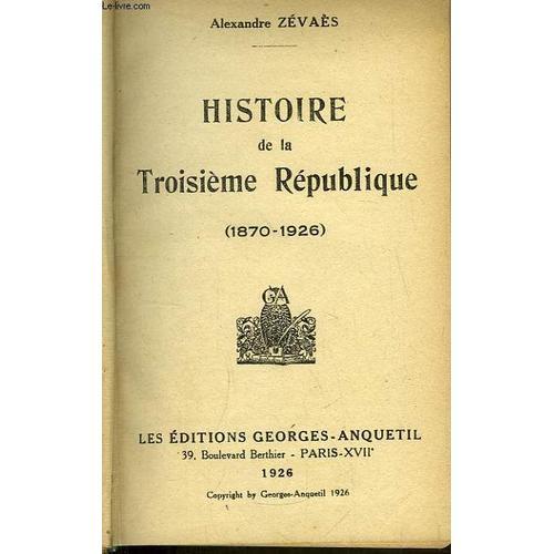 Histoire De La Troisième République (1870 - 1926) on Productcaster.