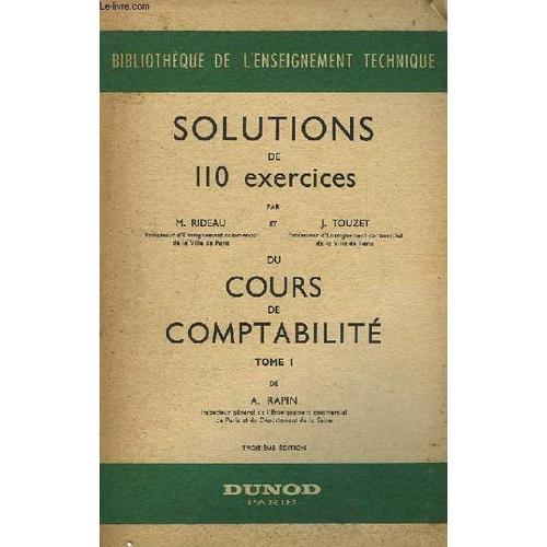 Solutions De 110 Exercices Du Cours De Comptabilité. Tome 1 on Productcaster.