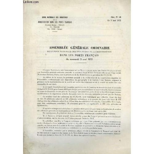 Assemblée Générale Ordinaire De L'union Nationale Des Industries De... on Productcaster.