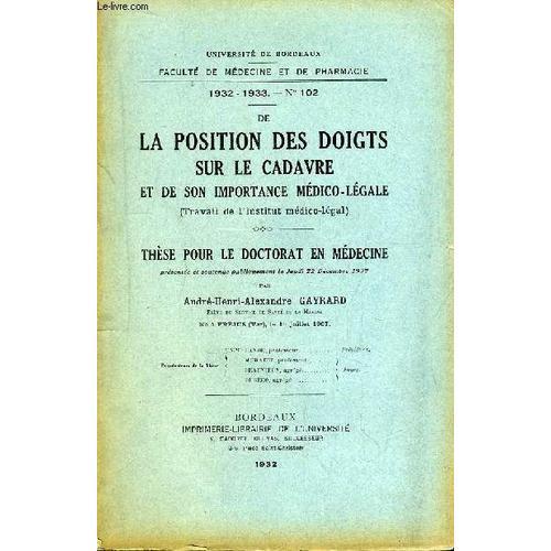 La Position Des Doigts Sur Le Cadavre Et De Son Importance Médico-L... on Productcaster.