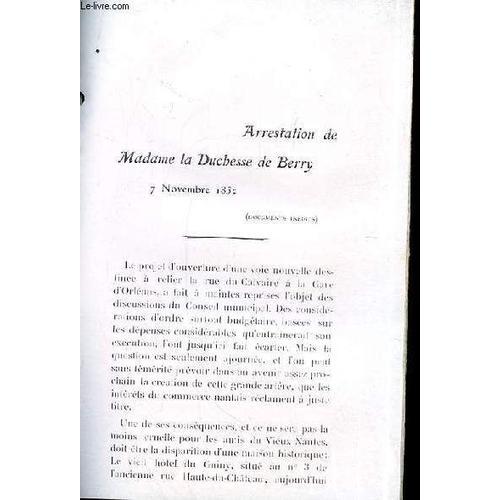 Arrestation De Madame La Duchesse De Berry, 7 Novembre 1832 (Ouvrag... on Productcaster.