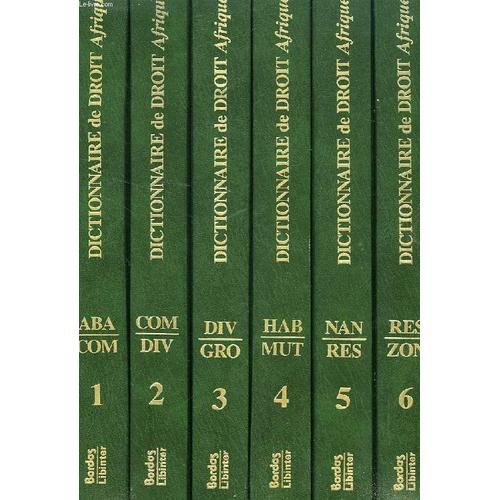 Dictionnaire Encyclopedique De Droit, Afrique, 6 Tomes (Complet) on Productcaster.