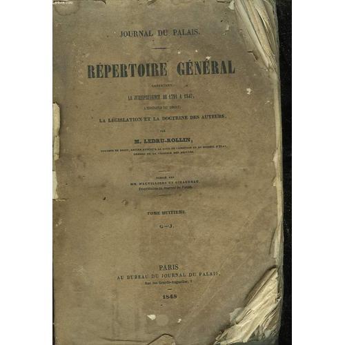 Journal Du Palais - Repertoire General Contenant La Jurisprudence D... on Productcaster.