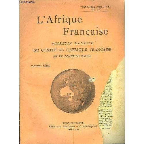 Comite De L'afrique Francaise - 22° Annee - N°5 on Productcaster.