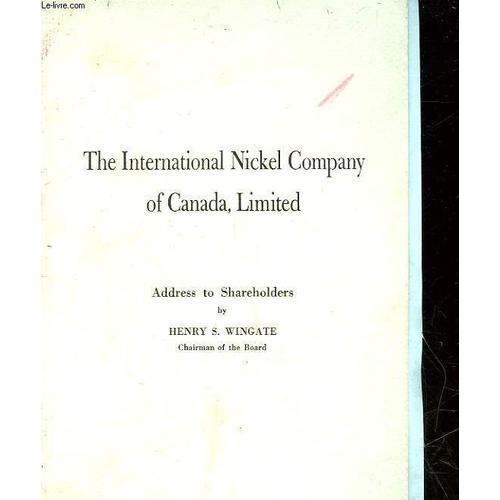 The International Nickel Company Of Canada, Limited on Productcaster.