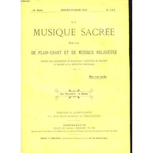 La Musique Sacre - Revue De Plain-Chant Et De Musique Religieuse - ... on Productcaster.