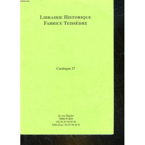 Catalogue - Librairie Historique Fabrice Teissedre - Catalogue - Li... on Productcaster.