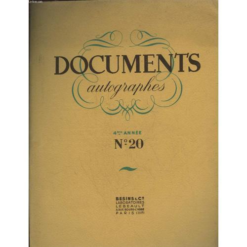 Documents Autogaphes - 4° Annee - N°20 - Commentaire De Georges Lec... on Productcaster.