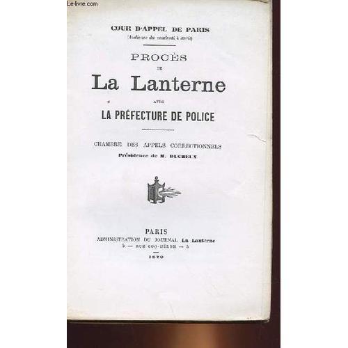 Proces De La Lanterne Avec La Prefecture De Police - Chambre Des Ap... on Productcaster.