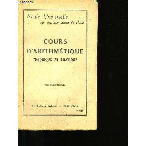 Cours D'arithmetique Theorique Et Pratique on Productcaster.