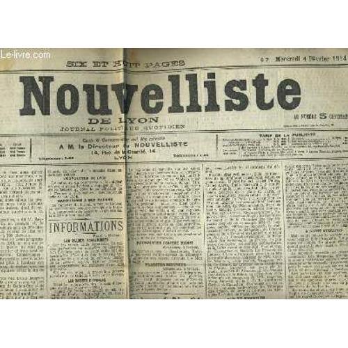 Le Nouvelliste De Lyon. Journal Politique Quotidien ( Lot De Jounau... on Productcaster.