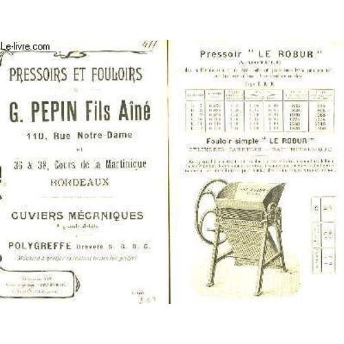 Catalogue De Pressoirs Et Fouloirs on Productcaster.