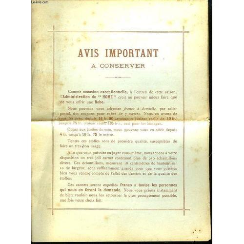 Avis Important À Conserver on Productcaster.