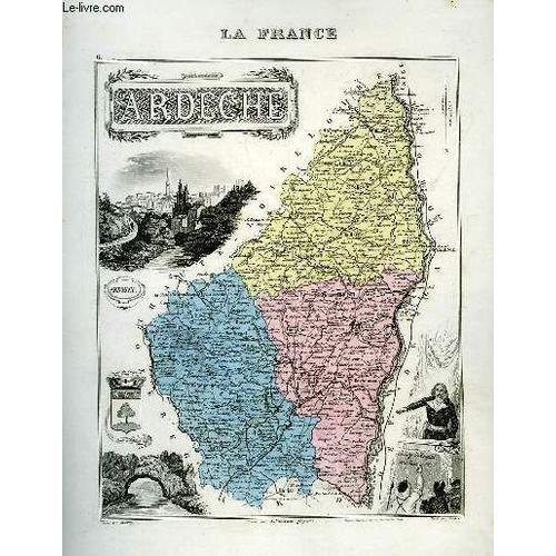 1 Carte Gravée En Couleurs De L'ardèche - N°6 on Productcaster.