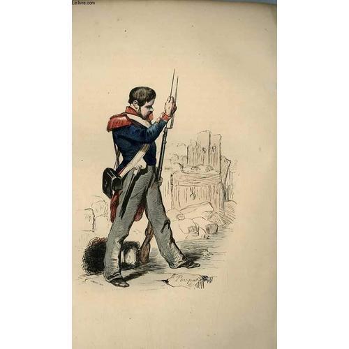 Gravures 19eme Couleurs - Homme En Tenue Militaire Avec Fusil on Productcaster.