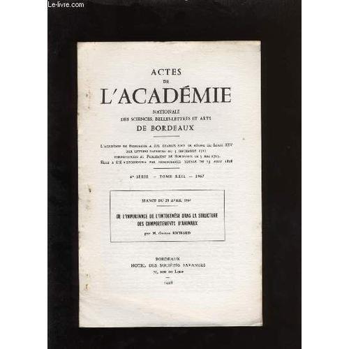 Actes De L'académie Nationale Des Sciences, Belles-Lettres Et Arts ... on Productcaster.