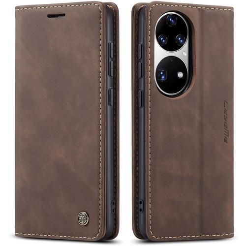 Coque Compatible Avec Huawei P50 Pro,Etui En Cuir Flip Housse Porte... on Productcaster.