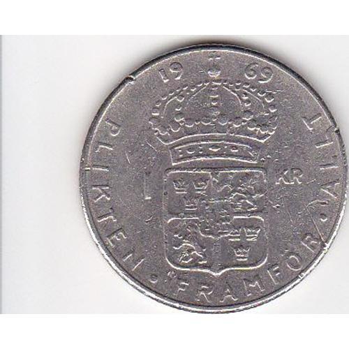 Pièce De 1 Krona Gustaf Vi Adolf De Suède De 1969 on Productcaster.