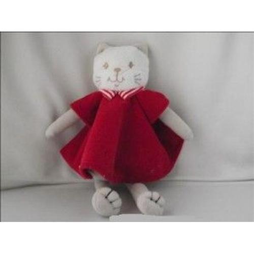 Doudou Peluche Chat Sucre D'orge Robe Rouge on Productcaster.