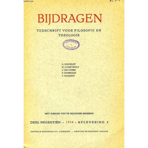 Bijdragen, Iii, 1958, Tijdschrift Voor Philosophie En Theologie on Productcaster.