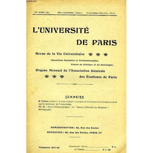 L'universite De Paris, 19e Annee, N° 129, Sept.-Oct. 1904 on Productcaster.