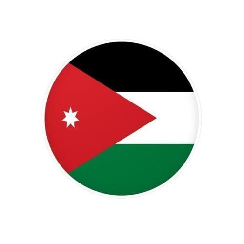 Autocollant Rond Drapeau De La Jordanie Drapeau De La Jordanie En P... on Productcaster.