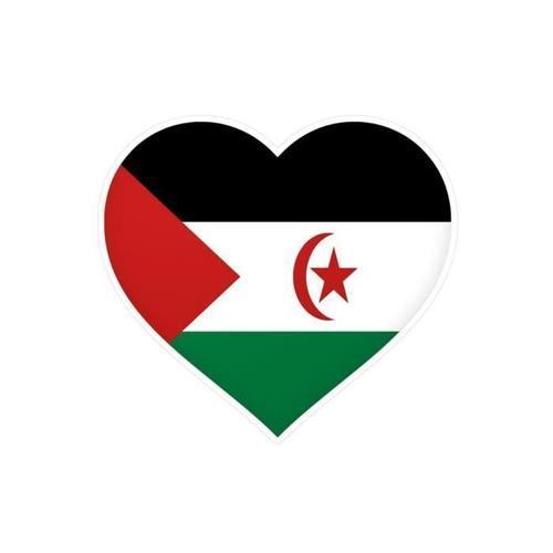 Autocollant En Coeur Drapeau De La République Arabe Sahraouie Démoc... on Productcaster.