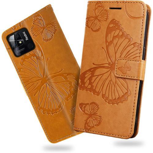 Coque Pour Xiaomi Redmi 10c, Papillon Imprim¿¿ Housse En Cuir Pu Ma... on Productcaster.