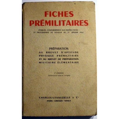 Fiches Prémilitaires Établies Conformément Aux Instructions Et Prog... on Productcaster.