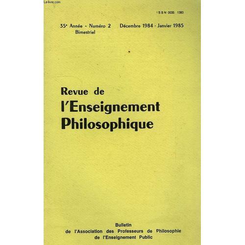 Revue De L'enseignement Philosophique, 34e Annee, N° 2, Dec.-Jan. 1... on Productcaster.