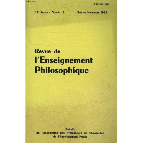 Revue De L'enseignement Philosophique, 34e Annee, N° 1, Oct.-Nov. 1... on Productcaster.