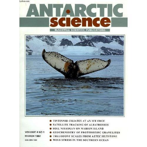 Antarctic Science, Vol. 4, N° 1, March 1992 on Productcaster.