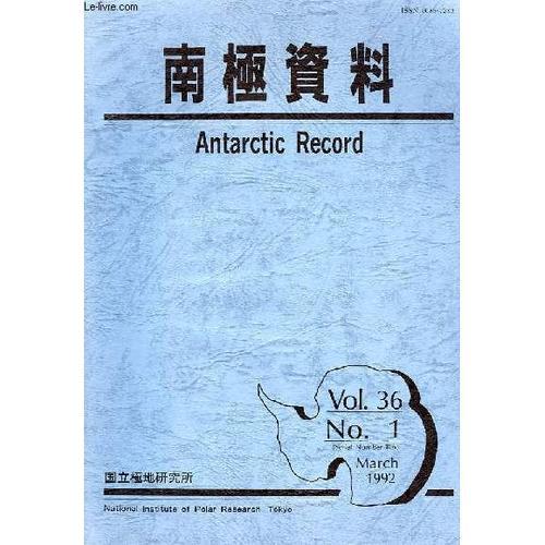 Antarctic Record, Vol. 36, N° 1, March 1992 on Productcaster.