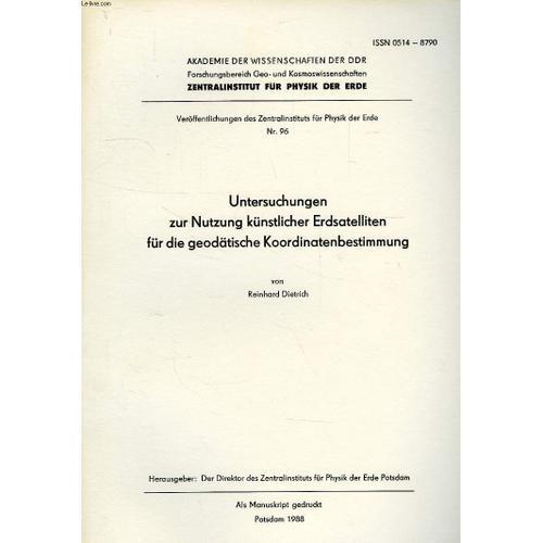 Veroffentlichungen Des Zentralinstituts Fur Physik Der Erde, Nr. 96... on Productcaster.