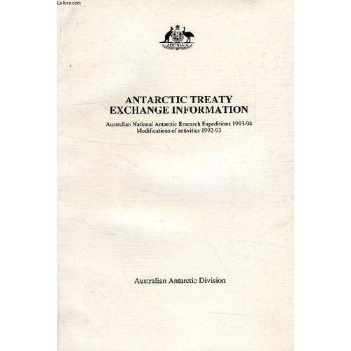 Antarctic Treaty Exchange Information, Australian National Antarcti... on Productcaster.