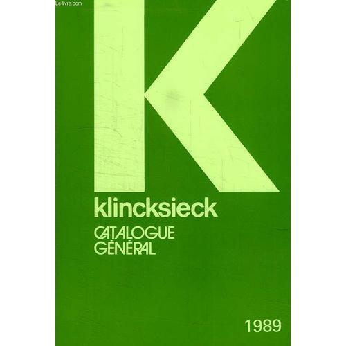 Klincksieck, Catalogue General 1989 on Productcaster.