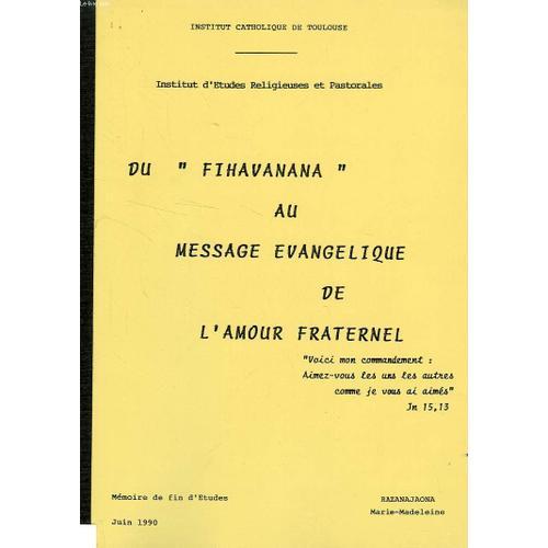 Du 'fihavanana' Au Message Evangelique De L'amour Fraternel (Memoire) on Productcaster.