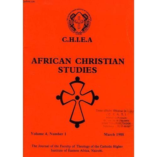 Chiea, African Christian Studies, Vol. 4, N° 1, March 1988 on Productcaster.